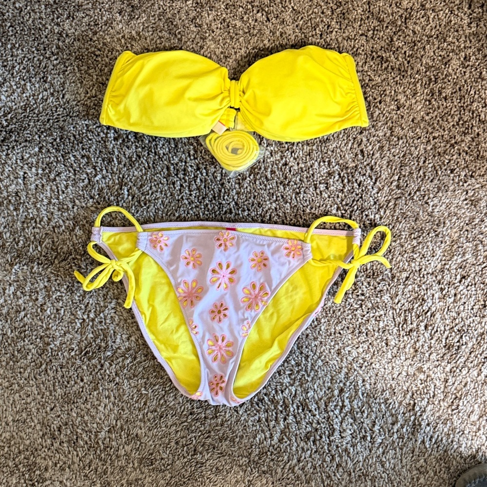 Victoria's Secret Women’s Yellow, Lilac, Orange Bikini / Top-L; Bottom-M / NWOT